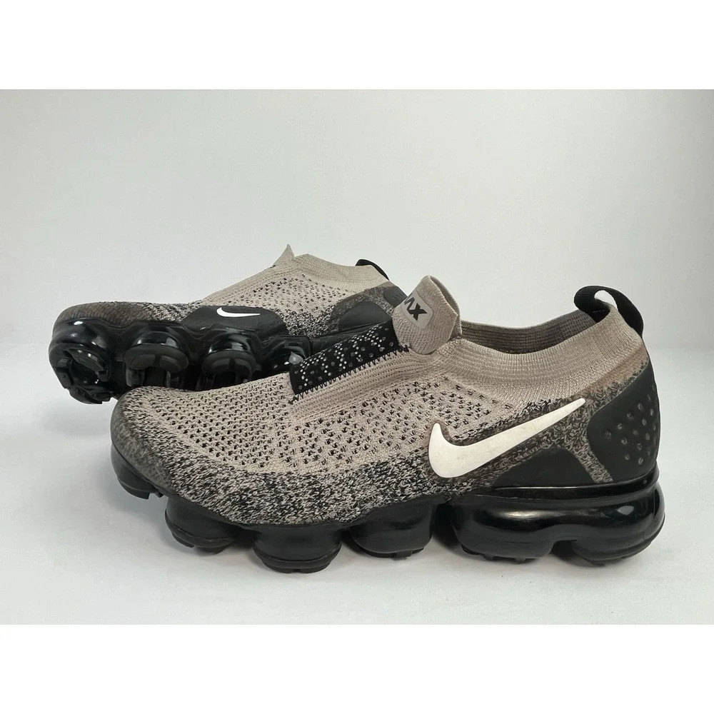 Nike Air Vapormax Women Size 8 Flyknit Moc Moon Particle Black Grey AJ6599-202